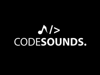 CodeSounds logo clean clever code design logo simple sounds