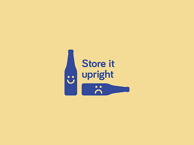 Store it upright beer botella bottle cerveza feliz happy sad symbol símbolo triste upright