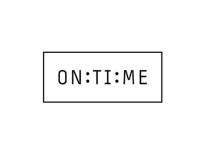 On Time brand clock digital logo on time time