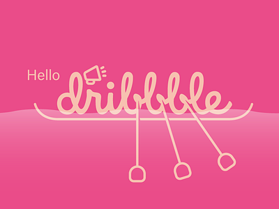 Hello Dribbble! canoe debut first shot graphic design hello pink row