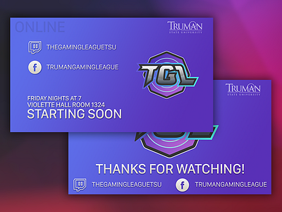 The Gaming League - Stream screens branding design esports gaming icons logo stream twitch visual