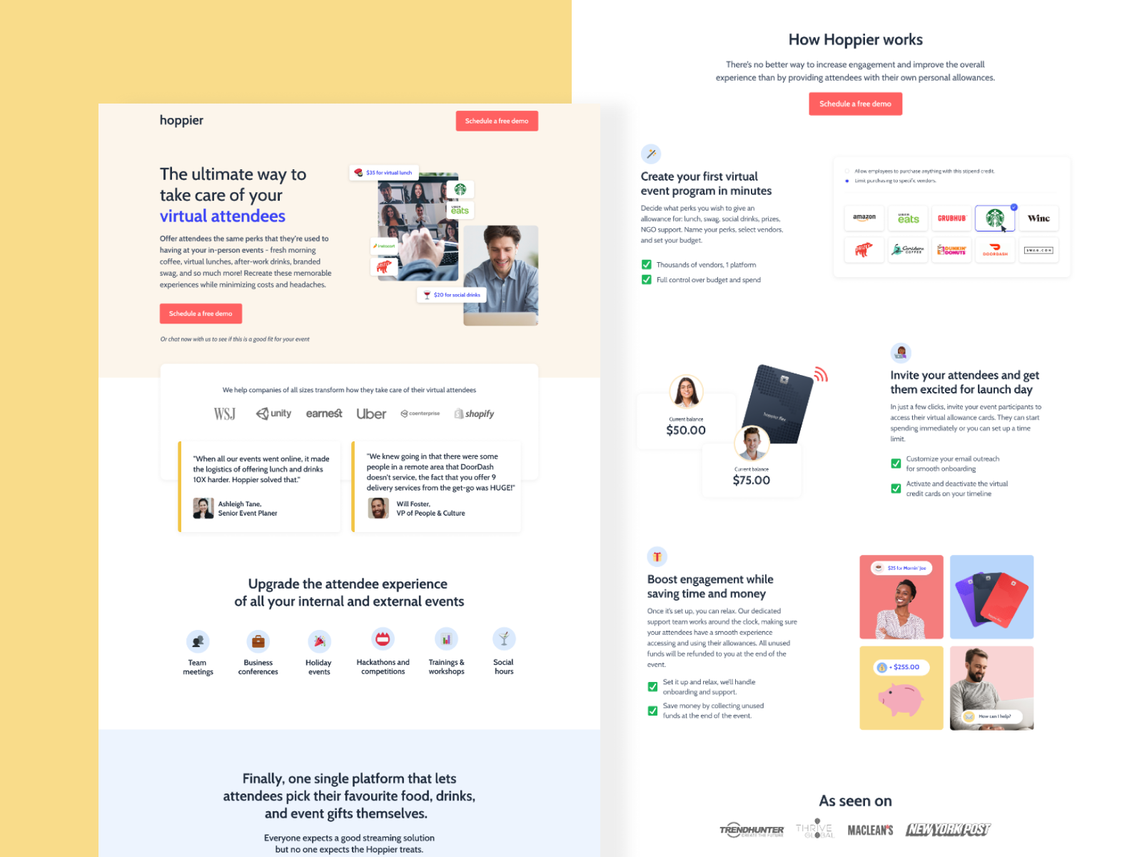 Hoppier - Landing Page by Celia Yarwood for Hey Digital on Dribbble