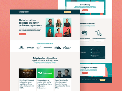 Uncapped - Landing Page uidesign