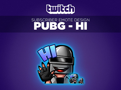 Twitch Sub Emote Pubg Hi design emoji emojis emote emotes icon illustration pubg streamer subemote twitch twitch design twitchemote vector