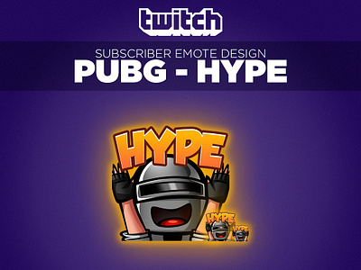 Twitch Sub Emote Pubg Hype design emoji emojis emote emotes icon illustration pubg streamer subemote twitch twitch design twitchemote vector