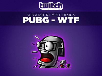 Twitch Sub Emote Pubg Wtf character design emoji emojis emote emotes icon illustration pubg streamer subemote twitch twitch design twitchemote vector