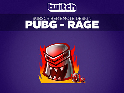 Twitch Sub Emote Pubg Rage character design emoji emojis emote emotes icon illustration logo pubg streamer subemote twitch twitch design twitchemote vector