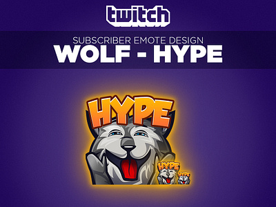 Twitch Sub Emote Wolf "Hype"