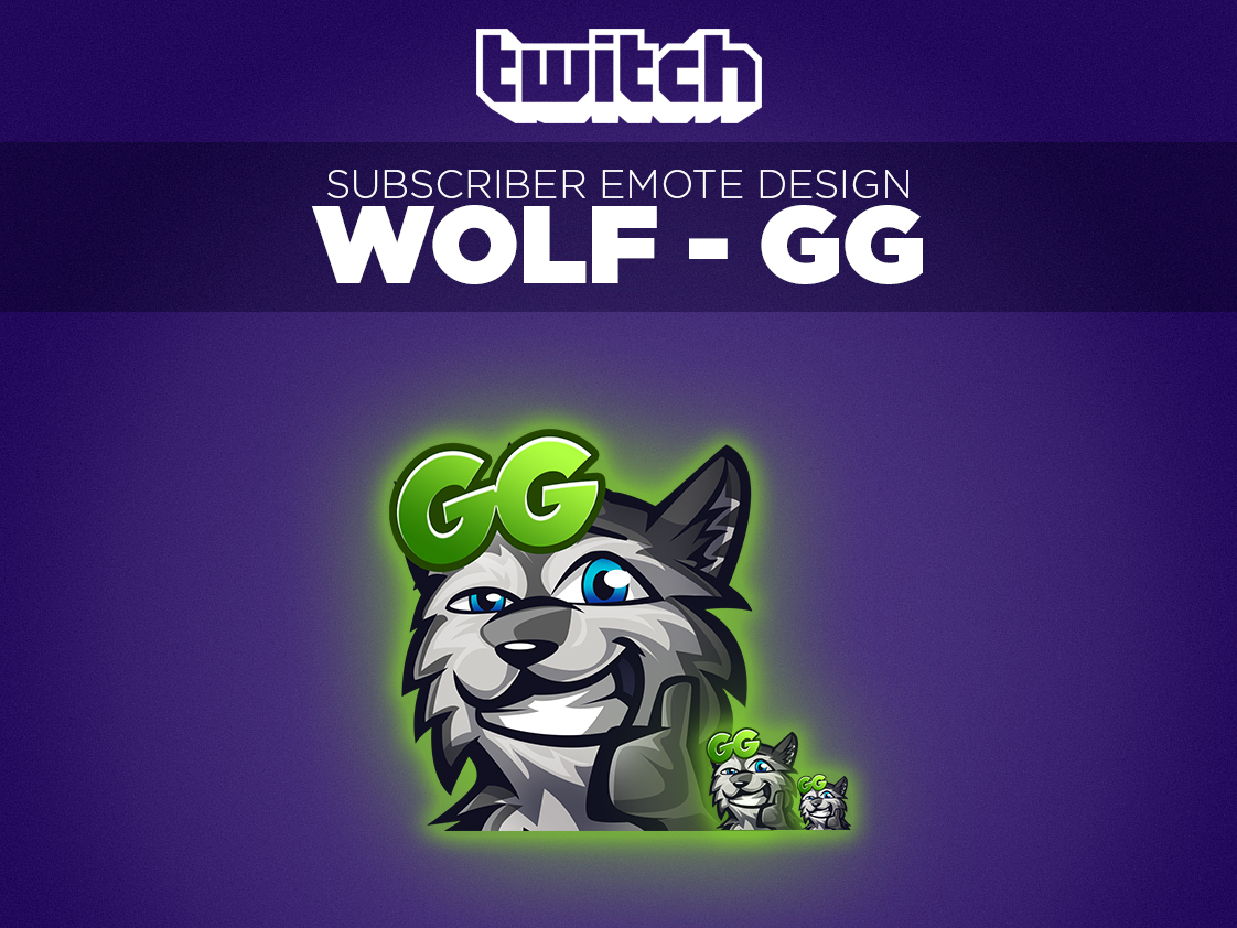 Twitch Sub Emote Wolf "GG" by Andy Hanne on Dribbble