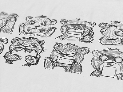 Subemote Sketches Paper Grizzly Bears bear character design emoji emojis emote emotes grizzly grizzly bear icon illustration streamer subemote twitch twitch design twitchemote vector