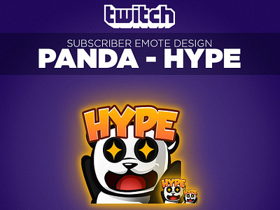 Twitch Sub Emote Panda "HYPE" bear character character design design emoji emojis emote emotes hype icon illustration panda panda bear streamer subemote twitch twitch design twitchemote vector