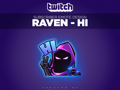 Twitch Sub Emote Raven Fortnite Hi Andyhanne branding character character design design digital art digital illustration emoji emojis emote emotes fortnite icon illustration raven streamer subemote twitch twitch design twitchemote vector