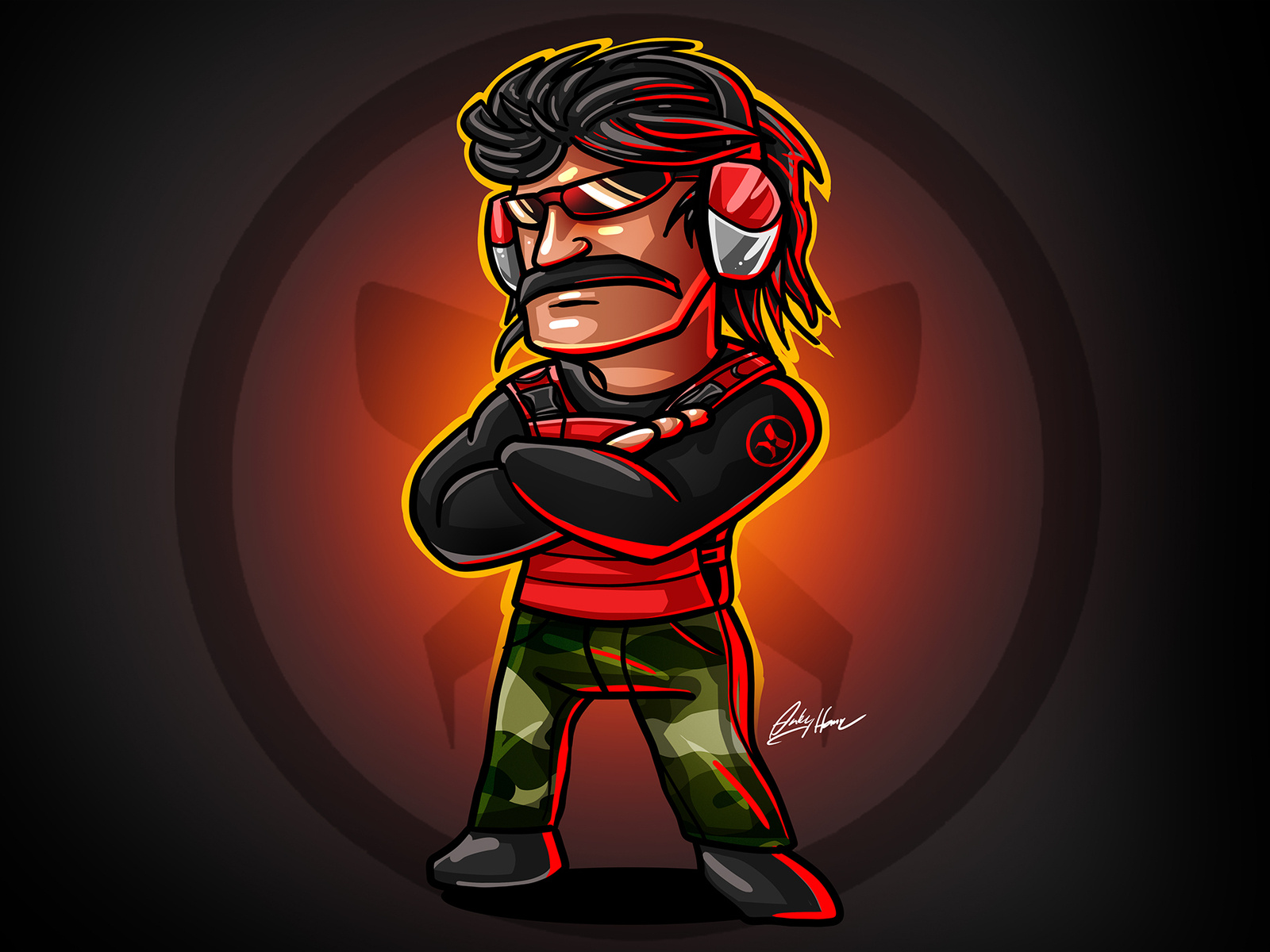 DrDisrespect Illustration Process by Andy Hanne on Dribbble
