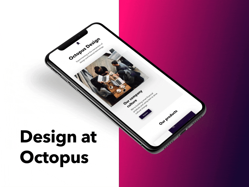 Design At 🐙🔬 framer octopus productdesign purple ui ux