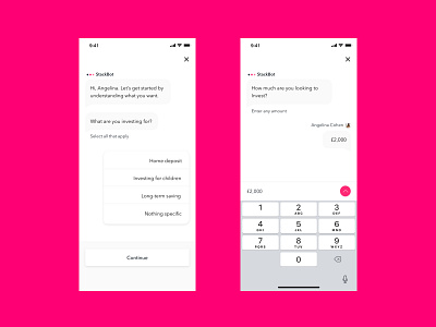 Stack— Conversational States Of The Assistant app freebie ios minimal red sketch ui ux