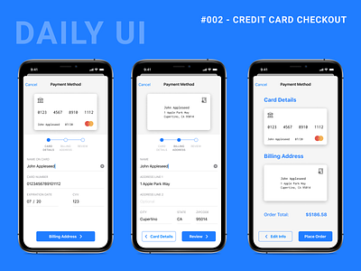 Daily UI Challenge 002 - Credit Card Checkout checkout credit card checkout dailyui dailyui 002 figma ios mobile payment form