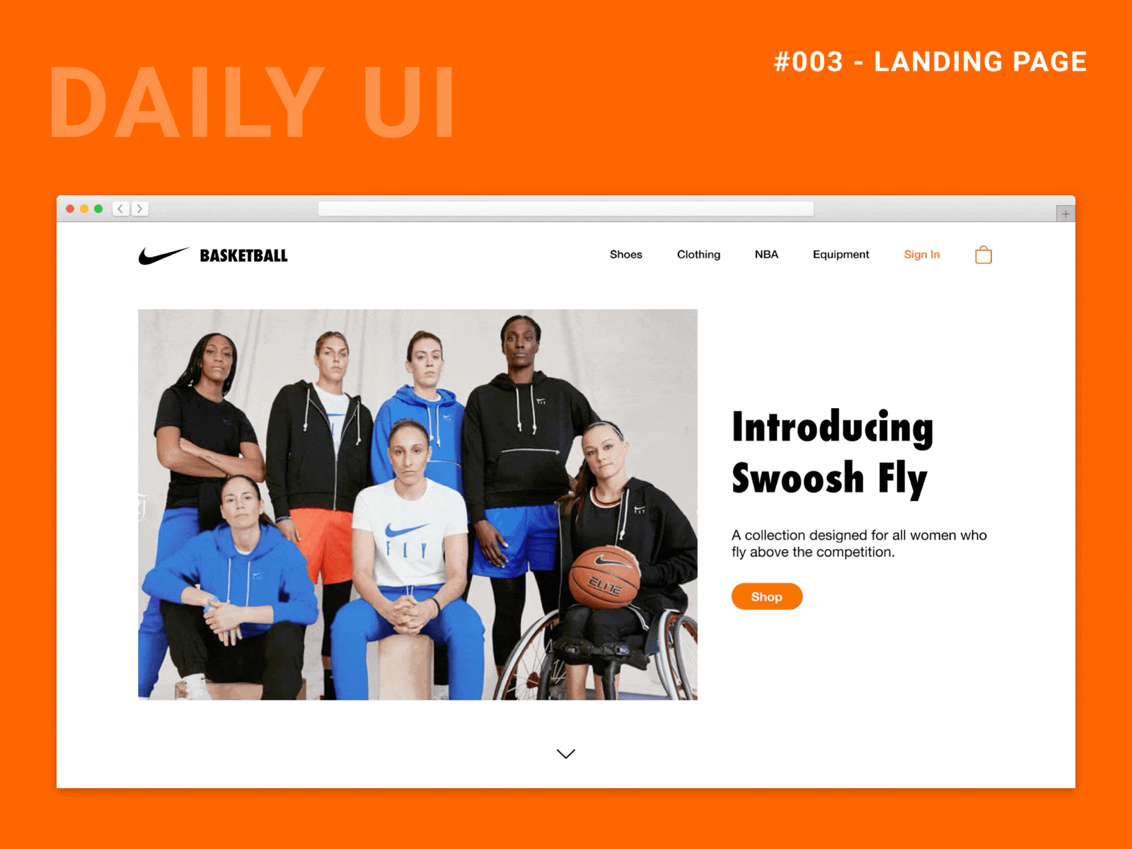 Daily UI Challenge 003 - Landing Page basketball dailyui dailyui 003 figma landing page landing page design nike principle