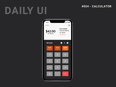 Daily UI Challenge 004 - Calculator calculator dailyui dailyui 004 figma ios mobile