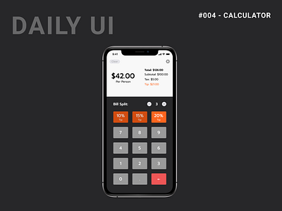 Daily UI Challenge 004 - Calculator