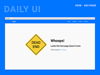 Daily UI Challenge 008 - 404 Page