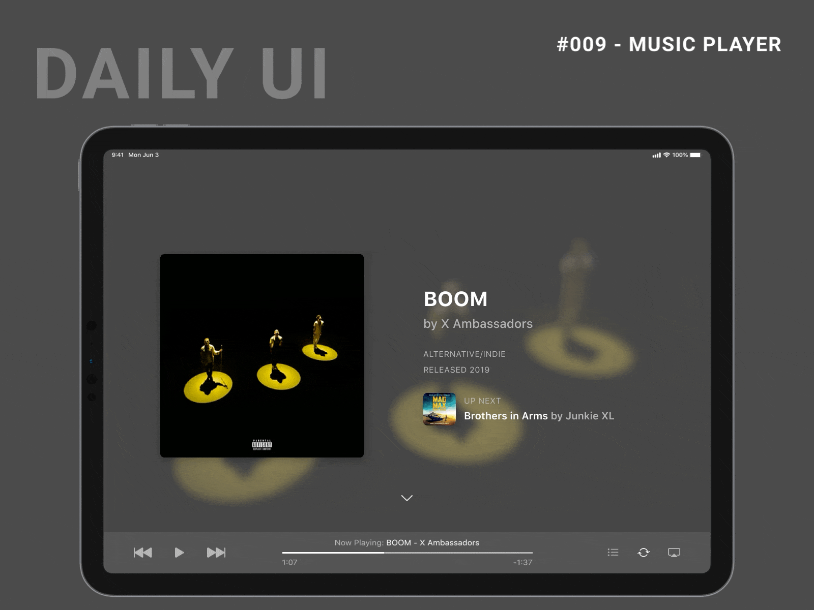Daily UI Challenge 009 - Music Player