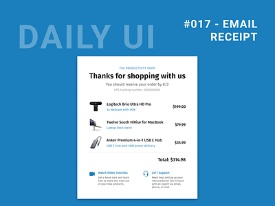 Daily UI Challenge 017 - Email Receipt dailyui dailyui 017 ecommerce email receipt figma