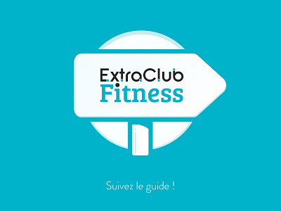 First Use guide blue direction extraclub fitness illustration sign