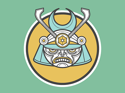 S Samurai alphabet character design illustration picto