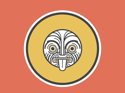 M Maori alphabet character design illustration picto