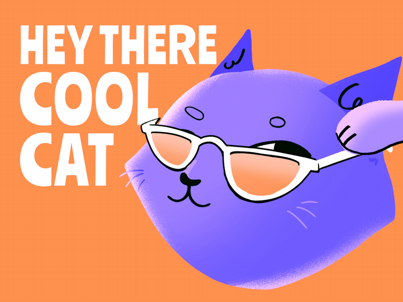 Cool Cat cat cool cool cat gif hey there illustration wink