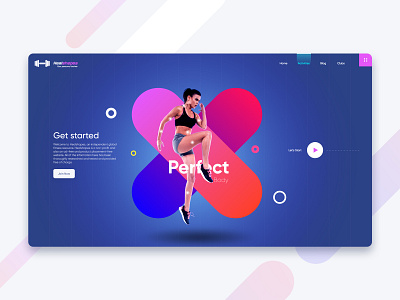 Fitness Landing Page blue clean fitness fresh gym home page landing page ui ux web workout xd
