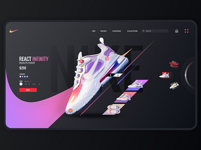 NIKE Landing screen app ui branding clean colorful concept design home page landing page nike nike running shoe sports ui