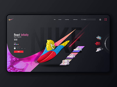 Nike Landing screen Interaction aep clean colorful concept design inspiration interaction landing page landing page design micro interaction neat nike air nike air max shoe ui ux web design