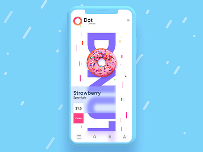 Donuts App Interaction aftereffects animation app concept delivery app donuts food app interaction design landing page ui xd