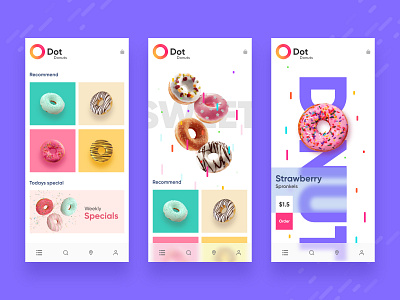 Donuts App Concept UI app ui branding concept delivery app design donuts online shopping online store ui xd