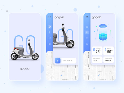 gogoro Smart Scooter app ui concept adobe xd app concept electric electric car electric scooters scooter smart app ui xd