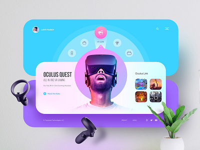 Oculus Concept UI adobexd app ui colorful concept design inspiration landingpage oculus ui web