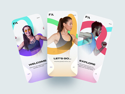 Fitness UI Concept adobe xd app clean colorful concept design fitness gym inspiration ios muzli onboarding shot sports trendy ui xd