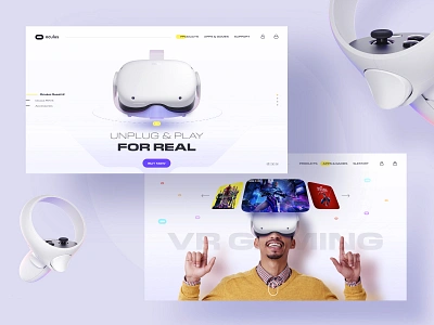 Oculus concept UI clean colorful concept landing page muzli oculus oculus rift trendy virtual reality vr web web design