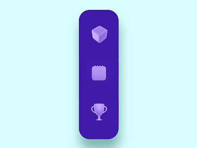 Animated Tab 3d 3dicon blender blue button colorful concept cube muzli nav navigation shot tab tab animation trendy trophy