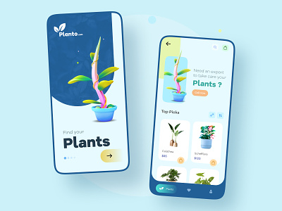 Concept UI app app ui branding colorful concept design ecommerce muzli plant shot ui