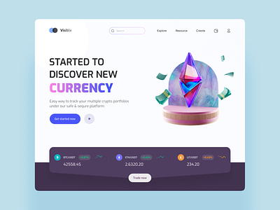 Crypto Landing Page 3d 3dicon animation app ui bit coin blender colorful concept crypto digital currency figma freeicon interaction motion graphics nft shot ui