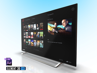 Free After effects Element 3d Smart tv aep after effects animation e3d element 3d free mockup mockups