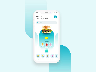 Concept ui app ui burger colorful concept delivery app design home landing shopping ui xd