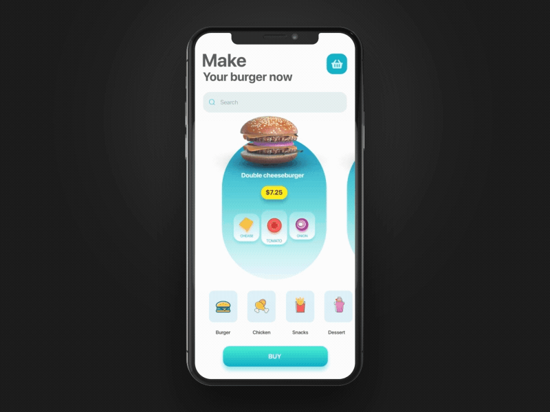 Food delivery concept ui 3d ae aep animated gif animation app app ui burger colorful concept delivery food homepage shot ui userinterface