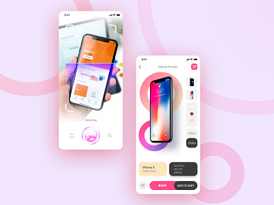 AI Online shopping appl ar artificial intelligence ecommerce ios ios app modern online shop online store pink scan and buy scanning shopping app ui ui ux ui design user interface design ux ux ui