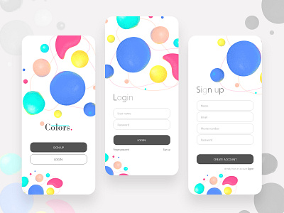 Login UI app ui branding colorful concept design log in screen login mockup sign up ui userinterface