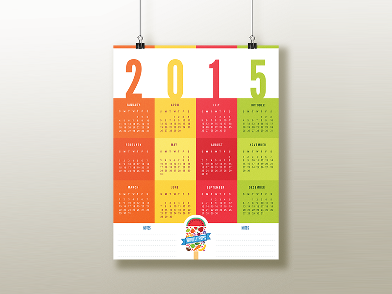 Календарь на год на стену Dribbble - 2015_calendar_mockup_WP.png by Gopi Krishna