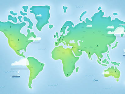 World map by Gopi Krishna on Dribbble