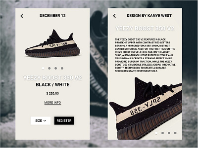 Confirmed App Redesign for Kanye West's Yeezy 350 V2 by Patrick on Dribbble